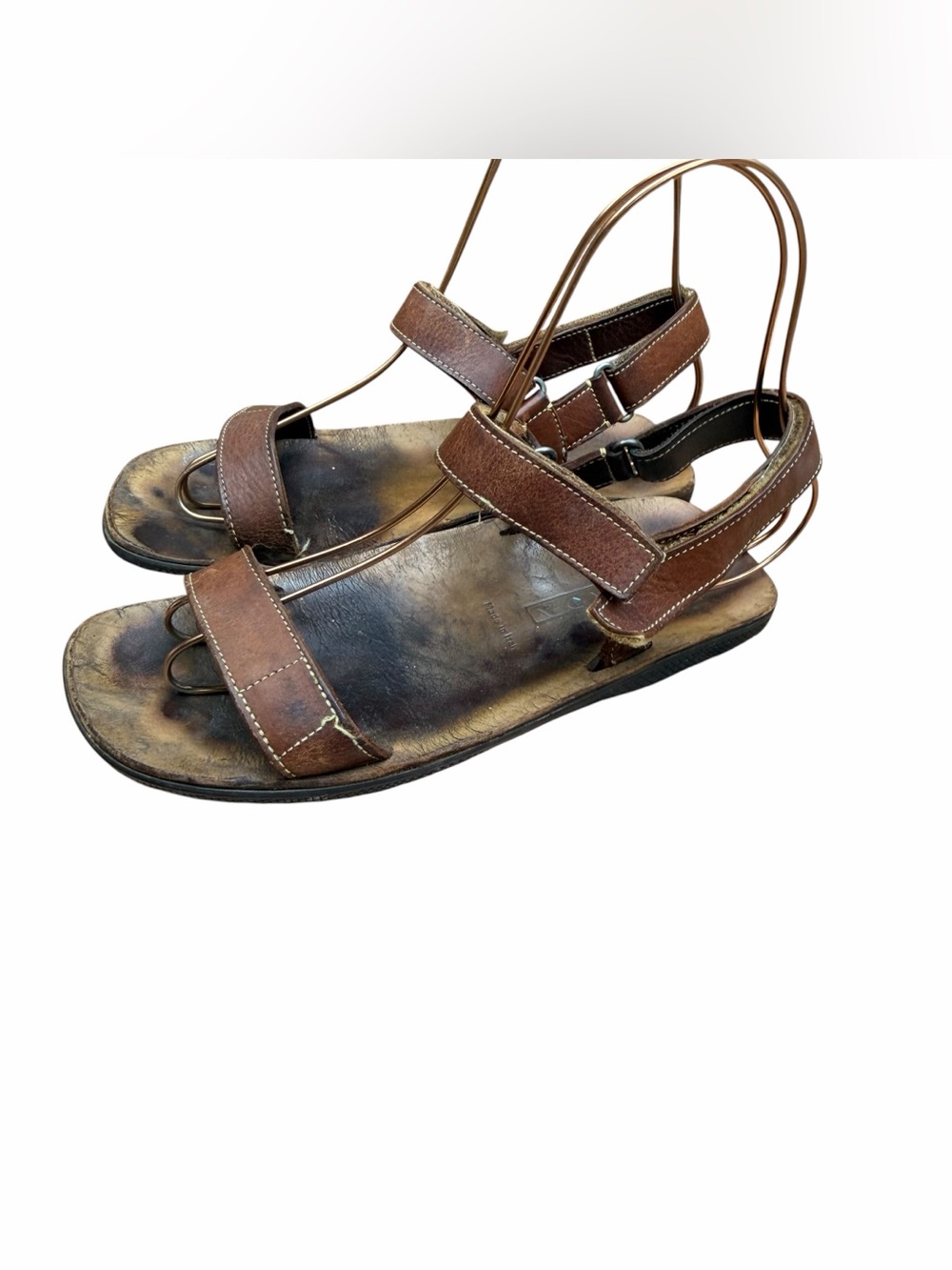 Vtg Prada size 6 (37 EU) Brown Leather Strappy Sandals